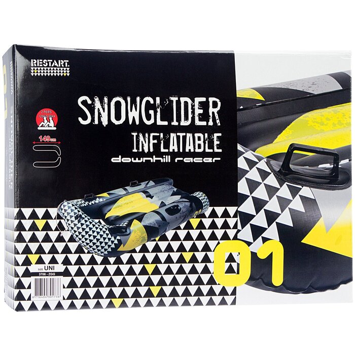 Restart® Restart® - Opblaasbare Sneeuwglijder • DOWNHILL RACER • Zwart/Grijs