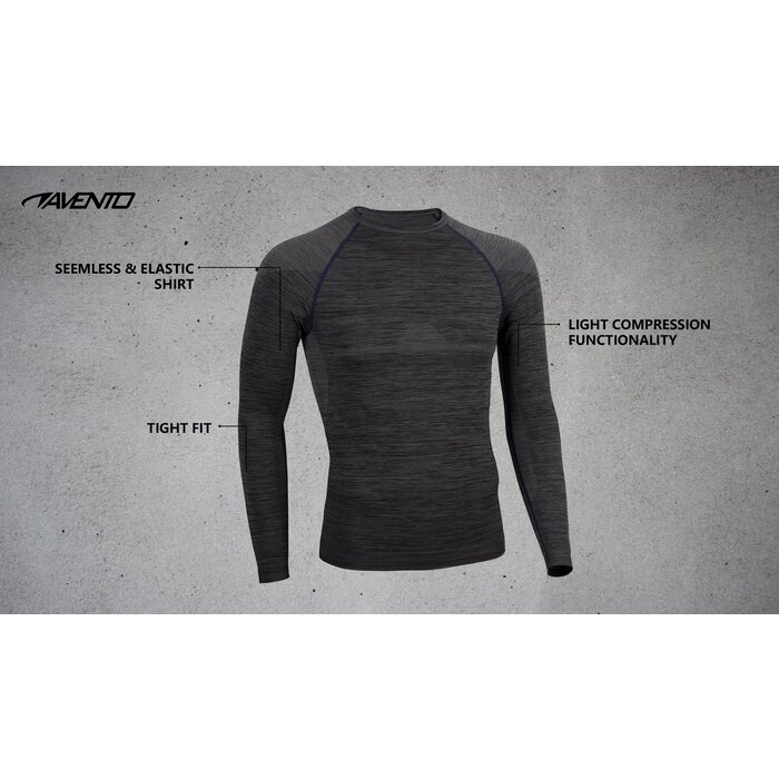 Avento® Avento® - Thermoshirt Heren • SUPERIOR • Zwart/Donkerblauw