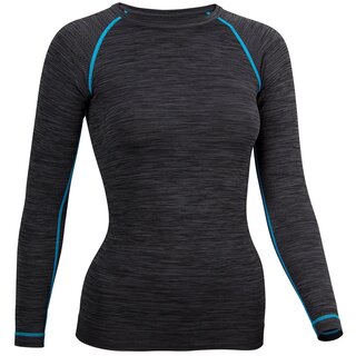 Avento® Thermoshirt Damen • SUPERIOR • Schwarz/Aqua