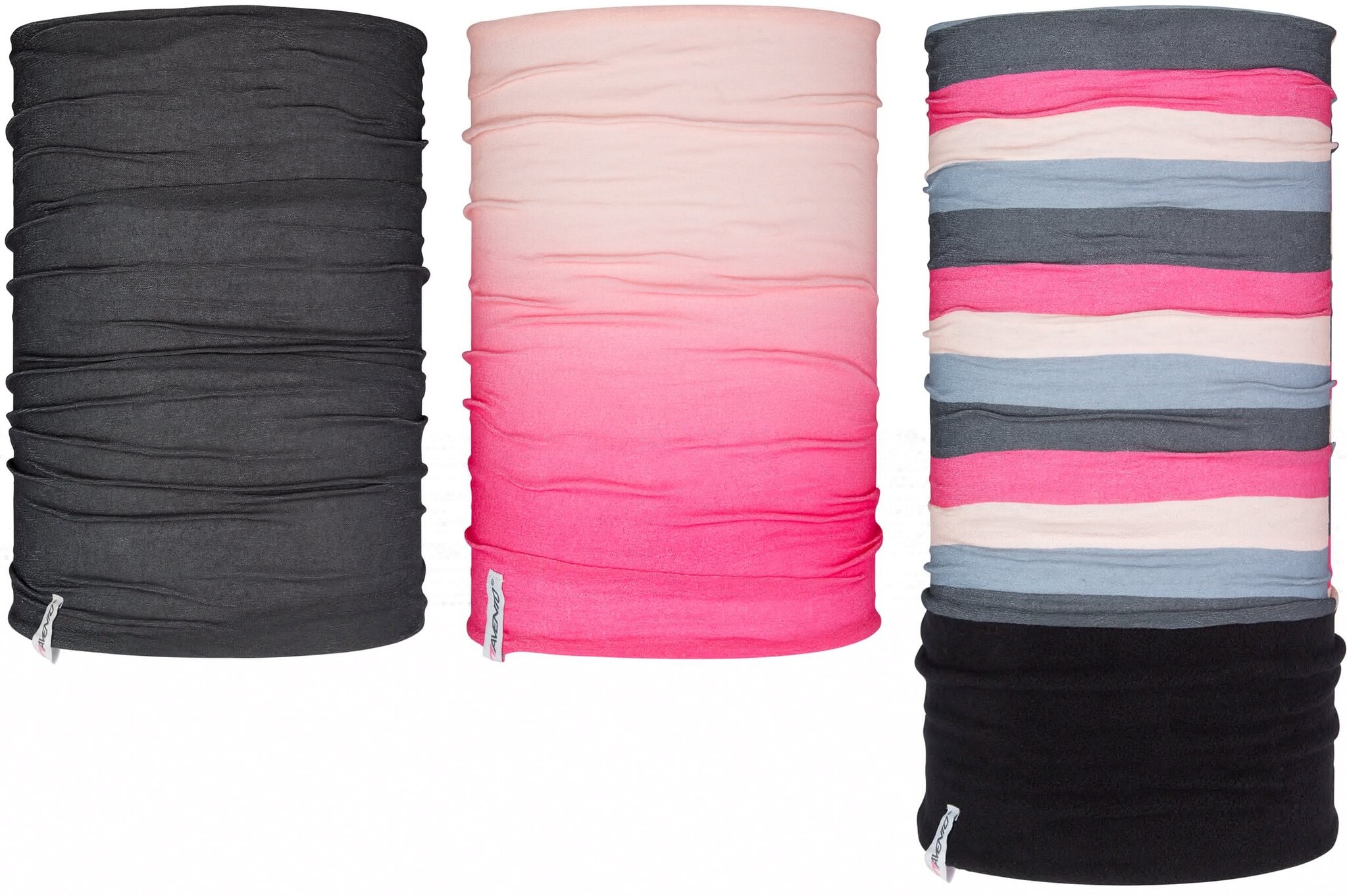 Avento® Avento – Halstuch-Set Junior – 3 Stück – ACTIVE – Rosa/Anthrazit