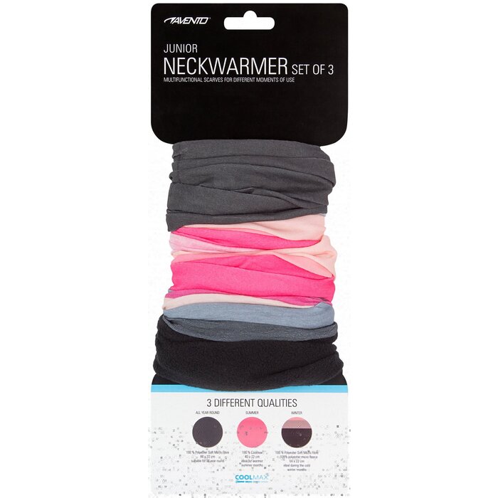 Avento® Avento - Col Scarf Set Junior -3 pcs • ACTIVE • Pink/Anthracite