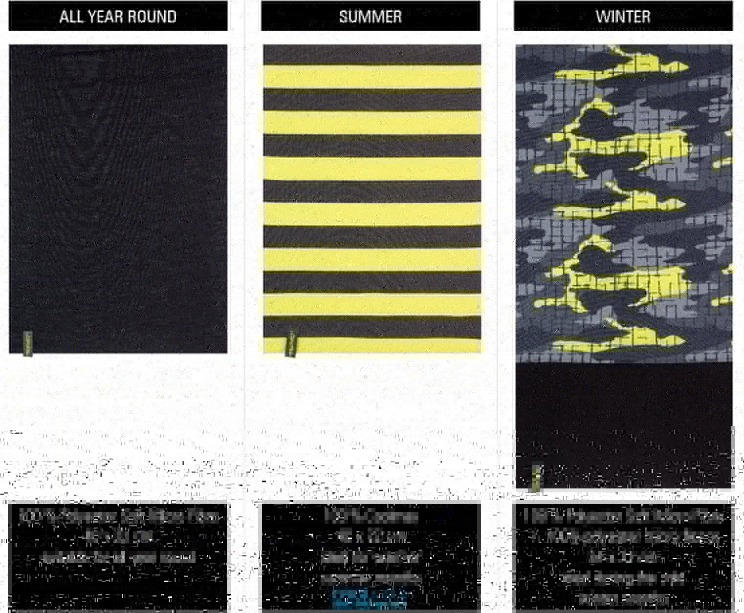 Avento® Avento - Set de 3 écharpes cols Junior - ACTIVE - Jaune fluo/Noir