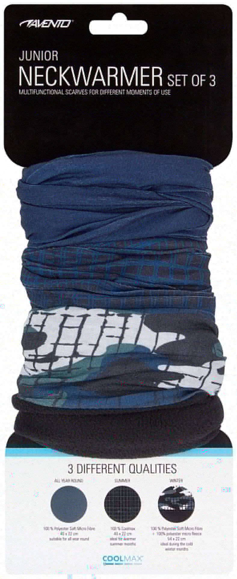 Avento® Avento - Junior Scarf Set - 3 Pieces - ACTIVE - Dark Blue/Green