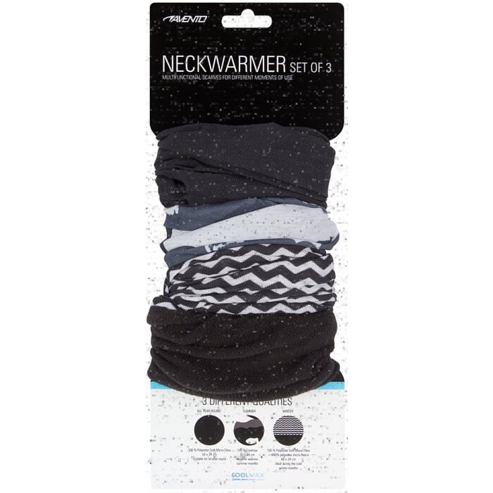 Avento® Avento - Ensemble de foulards pour hommes - 3 pièces - ACTIVE -  Noir/Anthracite
