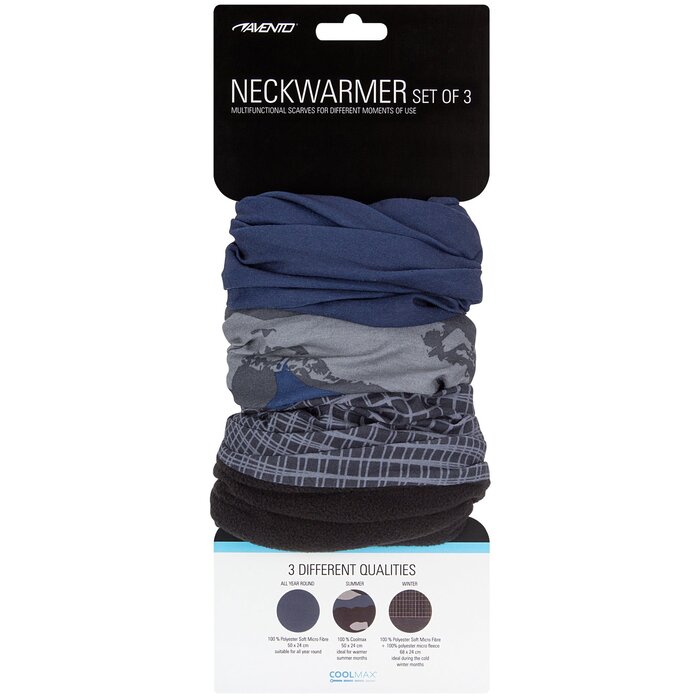 Avento® Avento® - Colsjaal Set Heren -3 St • ACTIVE • Donkerblauw/Antraciet