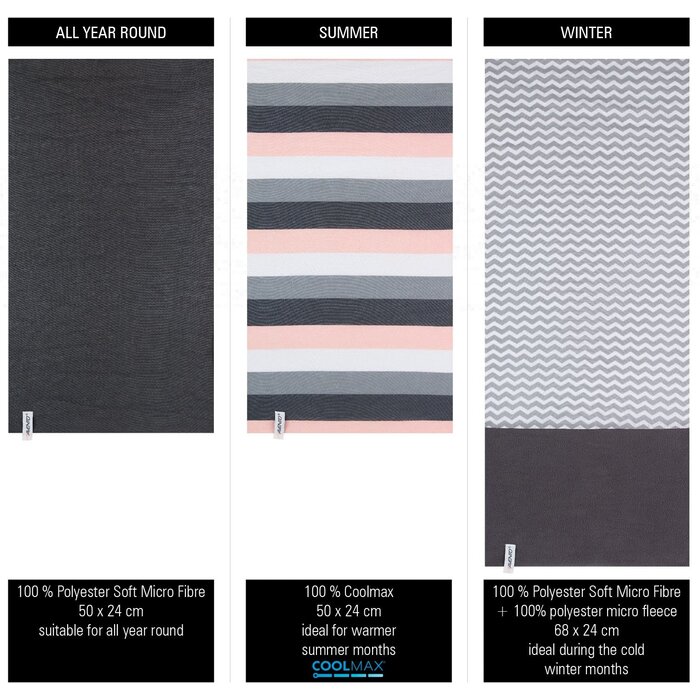 Avento® Avento - Ensemble de foulards pour femmes - 3 pièces - ACTIVE - Rose clair/Anthracite