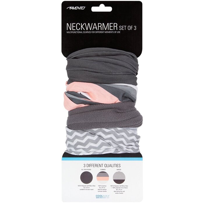 Avento® Avento - Ensemble de foulards pour femmes - 3 pièces - ACTIVE - Rose clair/Anthracite