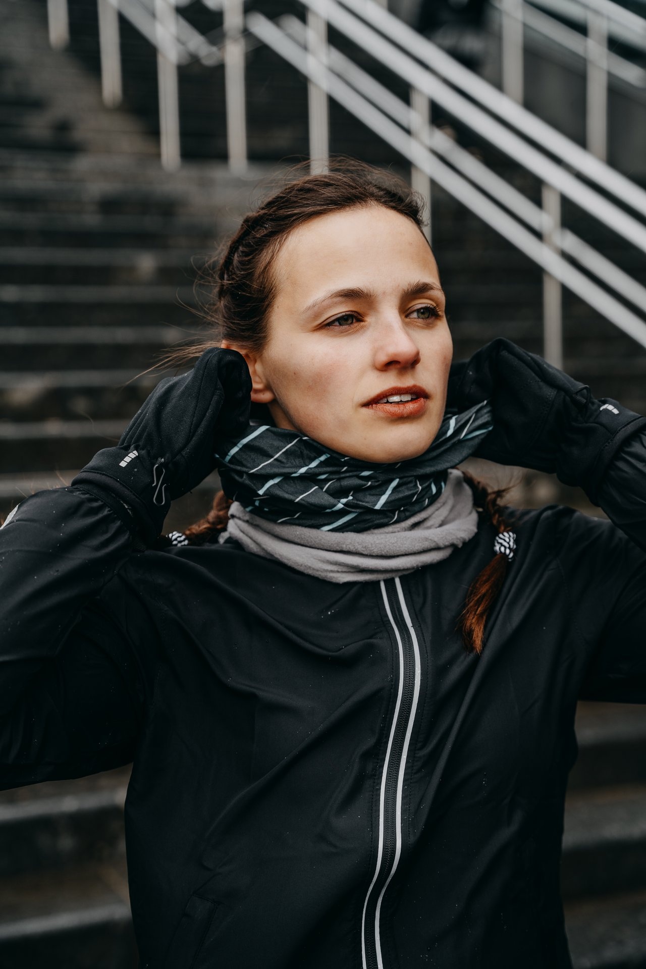 Avento® Avento - Ensemble de foulards pour femmes - 3 pièces - ACTIVE - Rose clair/Anthracite