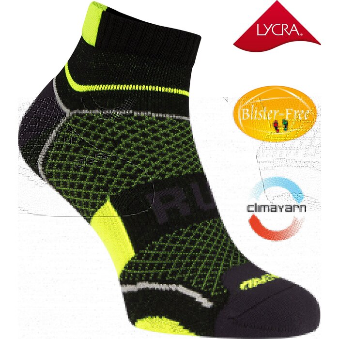Avento® Avento - Chaussettes de course avec Climayarn • Noir/Jaune fluo
