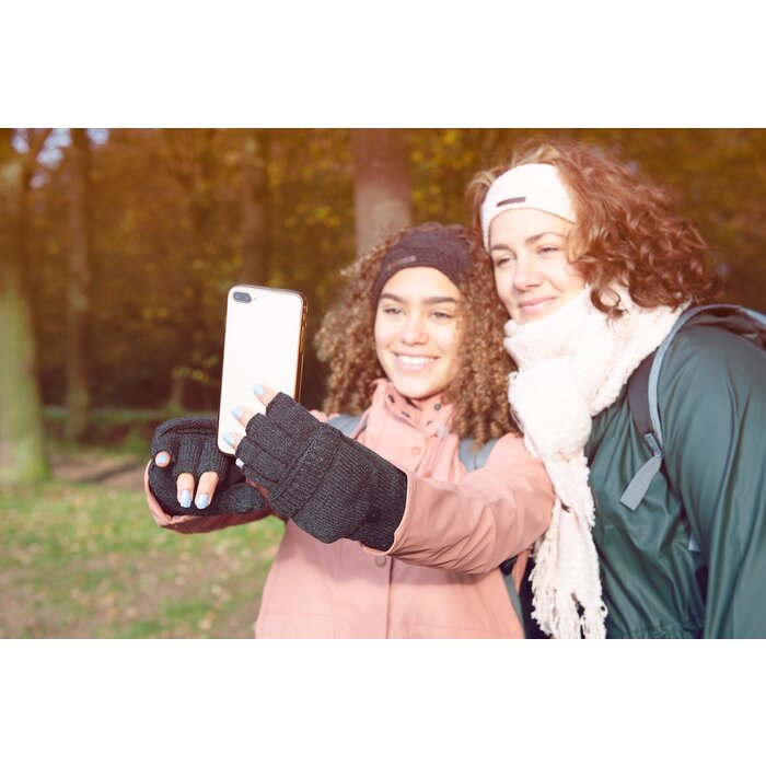 Starling® Starling® - Gants sans doigts tricotés Senior • NOËL • Noir