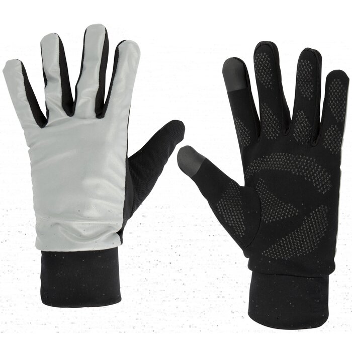 Avento® Avento - Sports Gloves Windproof Reflective • Silver/Black