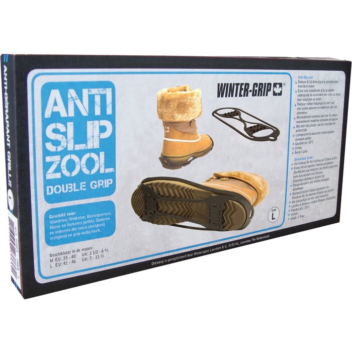 Winter-grip Winter-grip® - Antislip Zool • DOUBLE GRIP • Zwart