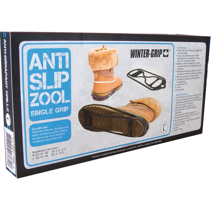 Winter-grip Winter-grip® - Antislip Zool • SINGLE GRIP • Zwart