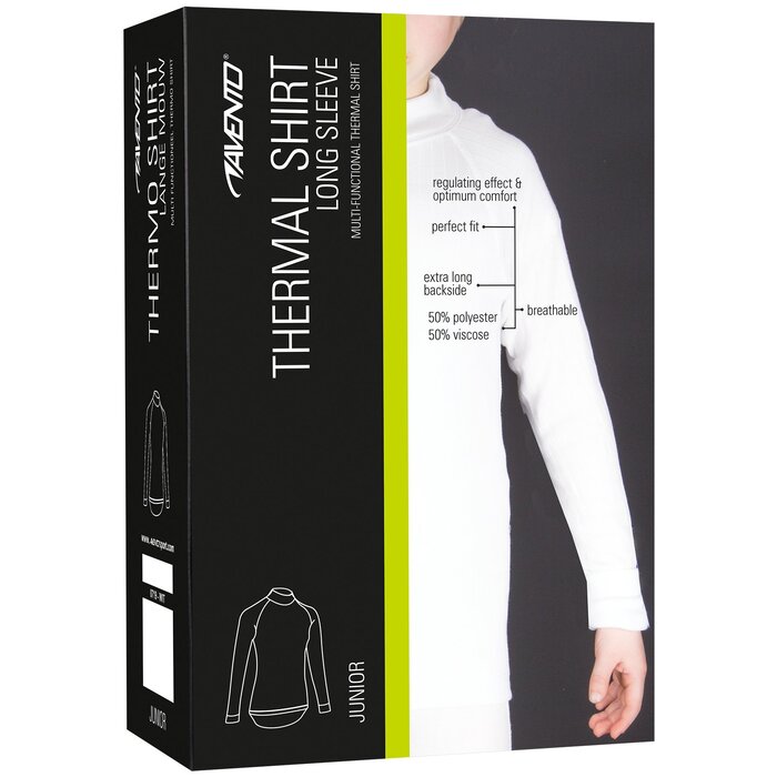 Avento® Avento - Chemise thermique à manches longues • JUNIOR • Blanc