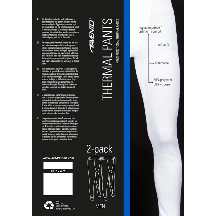 Avento® Avento - Thermo pants Men • 2-PACK • White