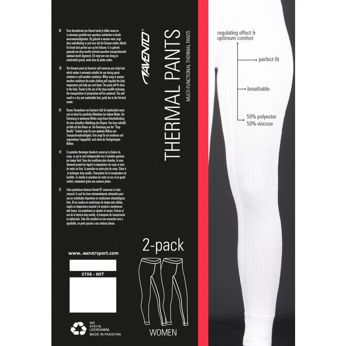 Avento® Avento® - Thermobroek Dames • 2-PACK • Wit