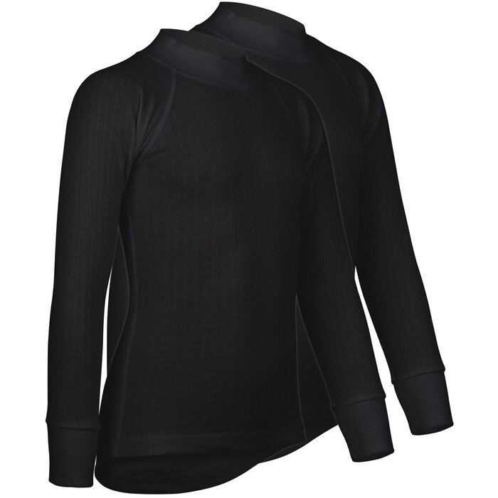 Avento® Avento® - Thermoshirt Lange Mouw Junior • 2-PACK • Zwart