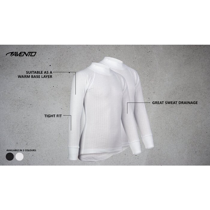 Avento® Avento® - Thermoshirt Lange Mouw Junior • 2-PACK • Zwart