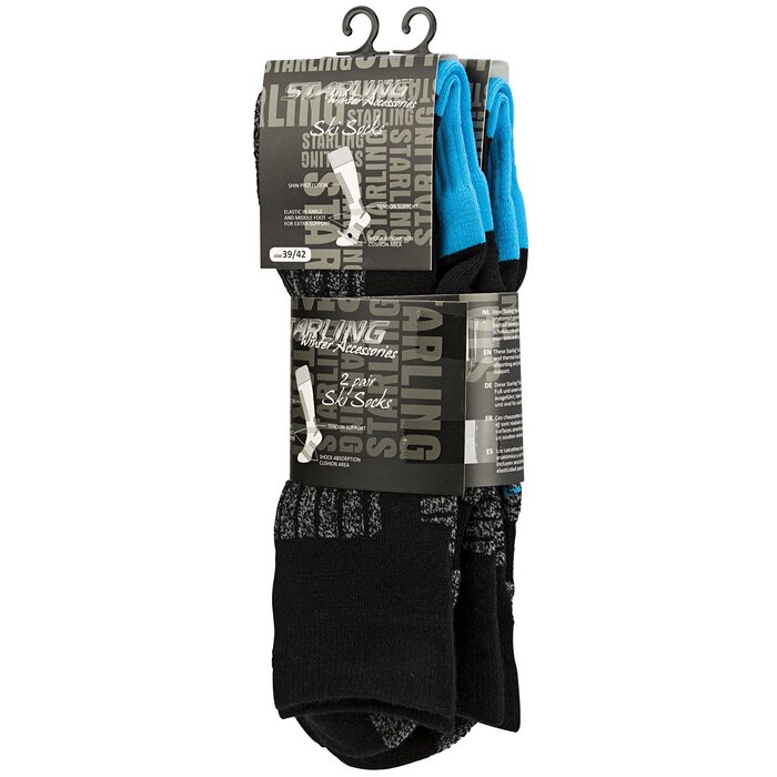 Starling® Starling® - Skistrümpfe Jr • 2-Pack • FERNIE • Schwarz/Kobalt