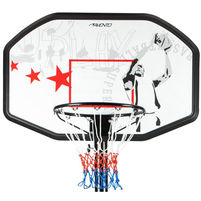 Avento® Avento® - Basketbalstandaard verrijdbaar en verstelbaar • FAST BREAK • Zwart/Wit