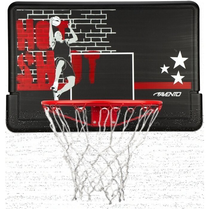 Avento® Avento® -Basketbalstandaard verrijdbaar en verstelbaar • HOT SHOT • Zwart/Wit