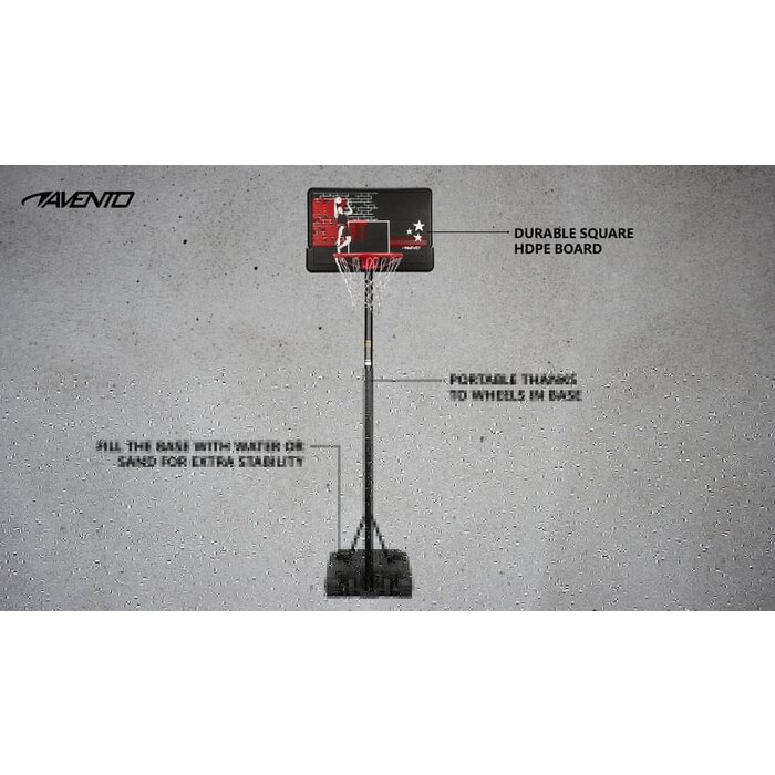 Avento® Avento - Basketballständer mobil und verstellbar • HOT SHOT • Schwarz/Weiß