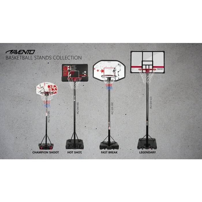 Avento® Avento - Support de basket sur roulettes  • CHAMPION SHOOT • Noir/Blanc