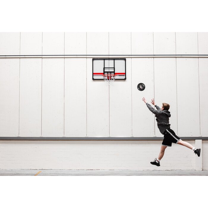 Avento® Avento - Basketballbrett + Ring + Netz • LEGENDS LEAGUE• Transparent/Rot