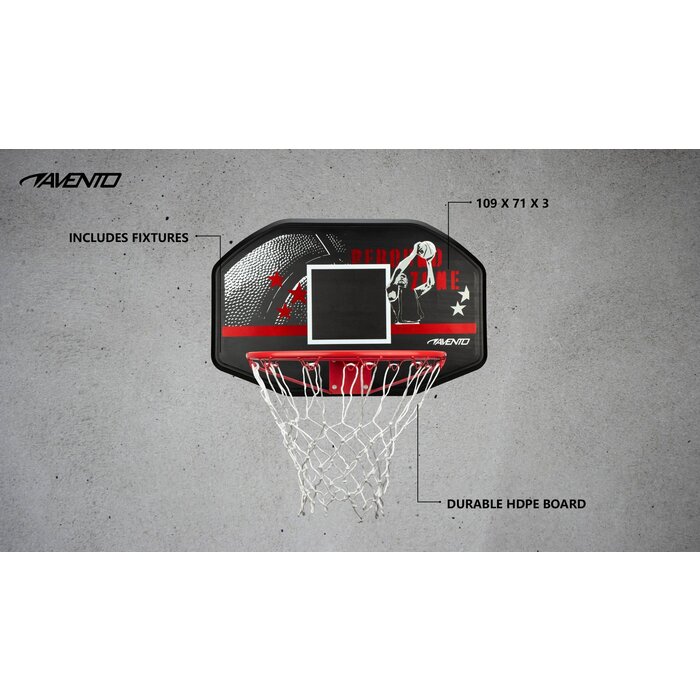 Avento® Avento - Basketball board + Ring + Net • REBOUND ZONE • White/Red