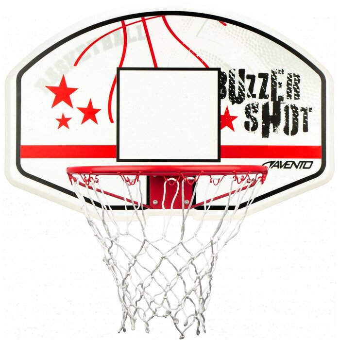 Avento® Avento - Basketball board + Ring + Net • BUZZERSHOT • White/Red