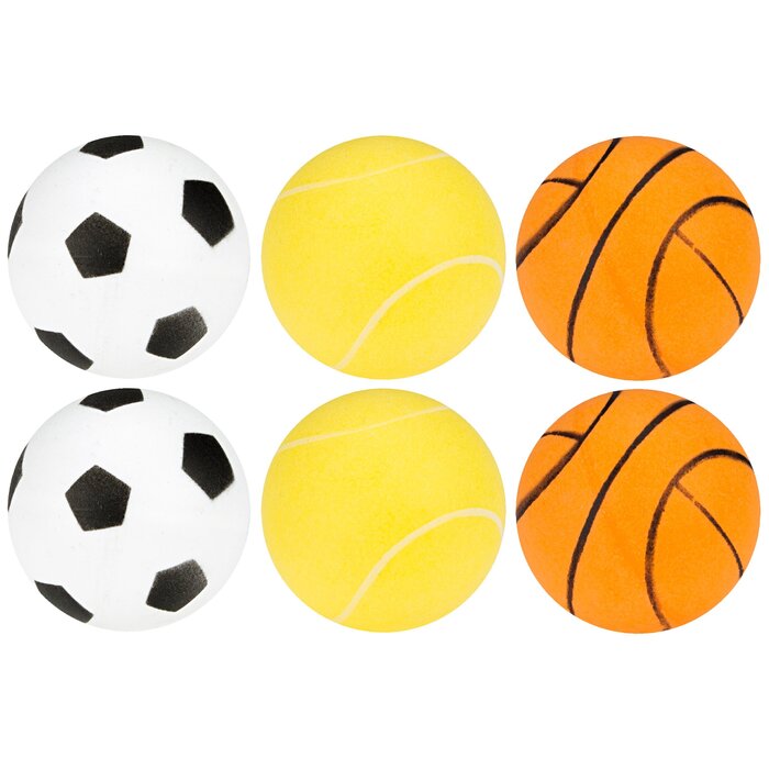 Get & Go® Get & Go® - Table Tennis Balls with Print in Sleeve • 6 Pieces • White/Orange