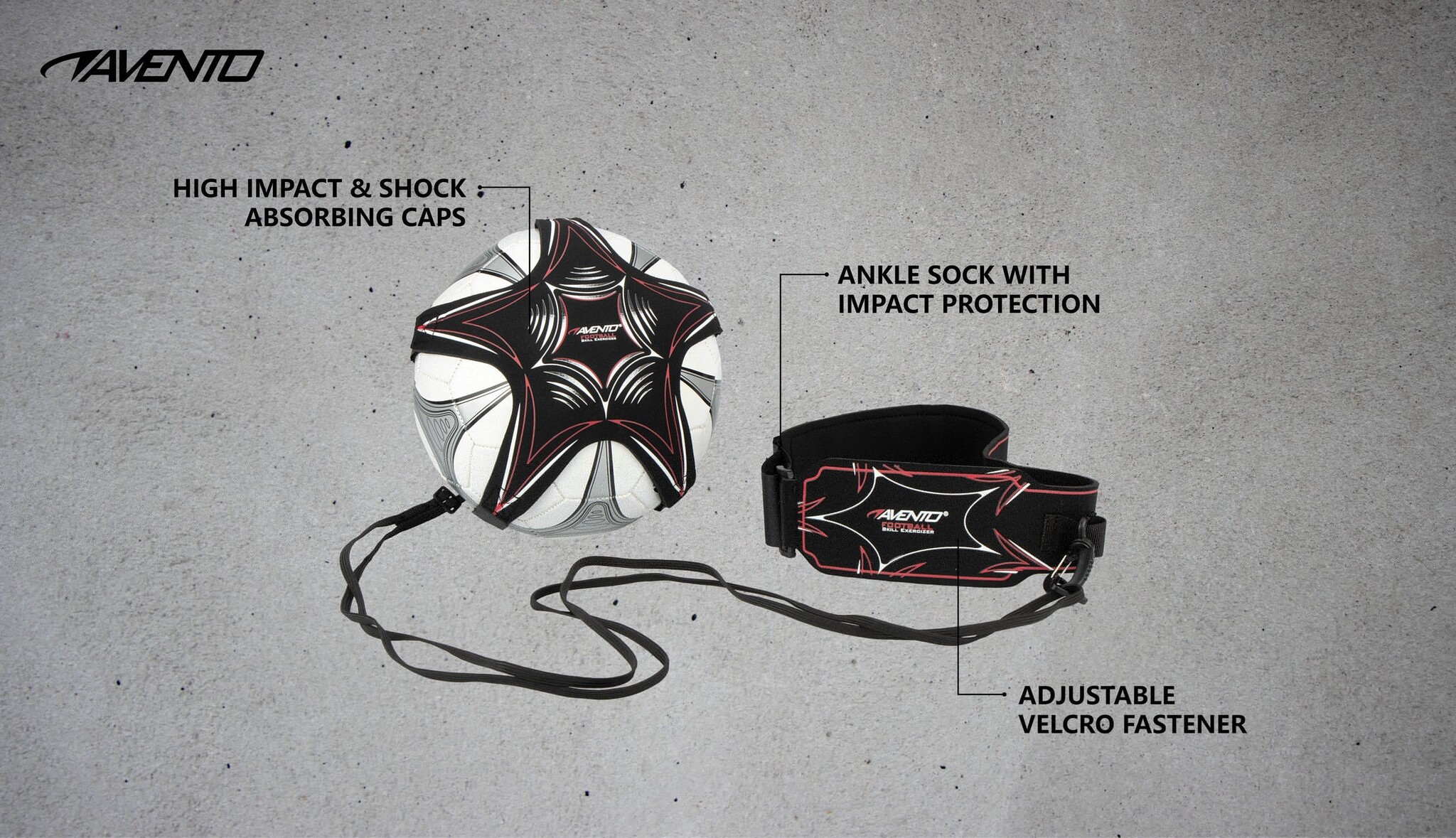 Avento® Avento – Fußball-Geschicklichkeitstrainer – Schwarz/Silbergrau