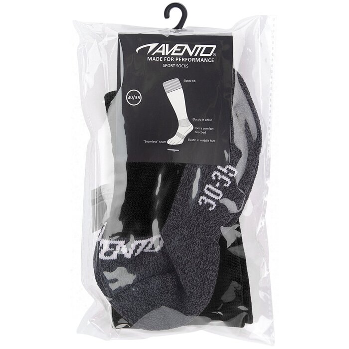 Avento® Avento - Chaussettes de football - Noir/Gris chiné