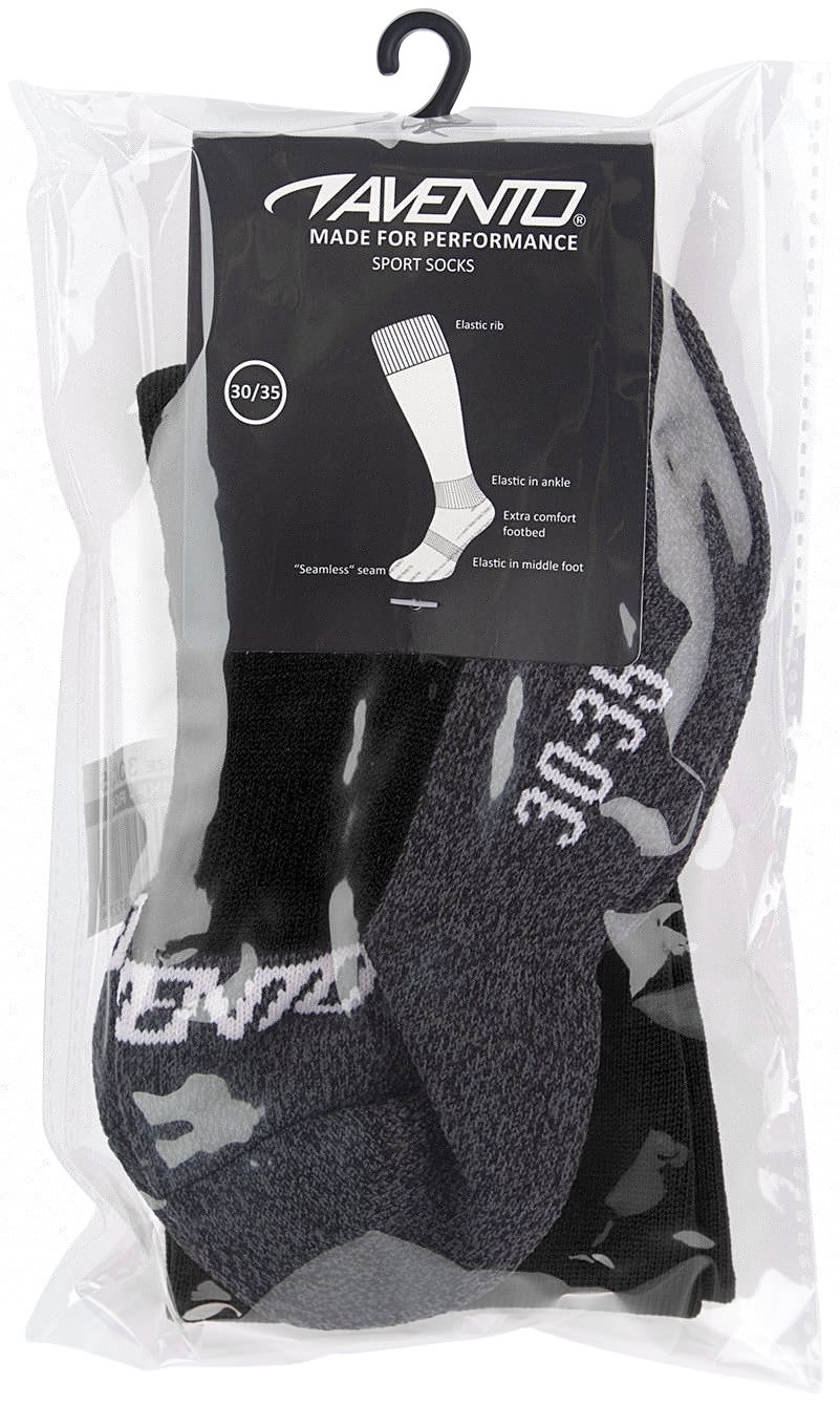 Avento® Avento - Chaussettes de football - Noir/Gris chiné