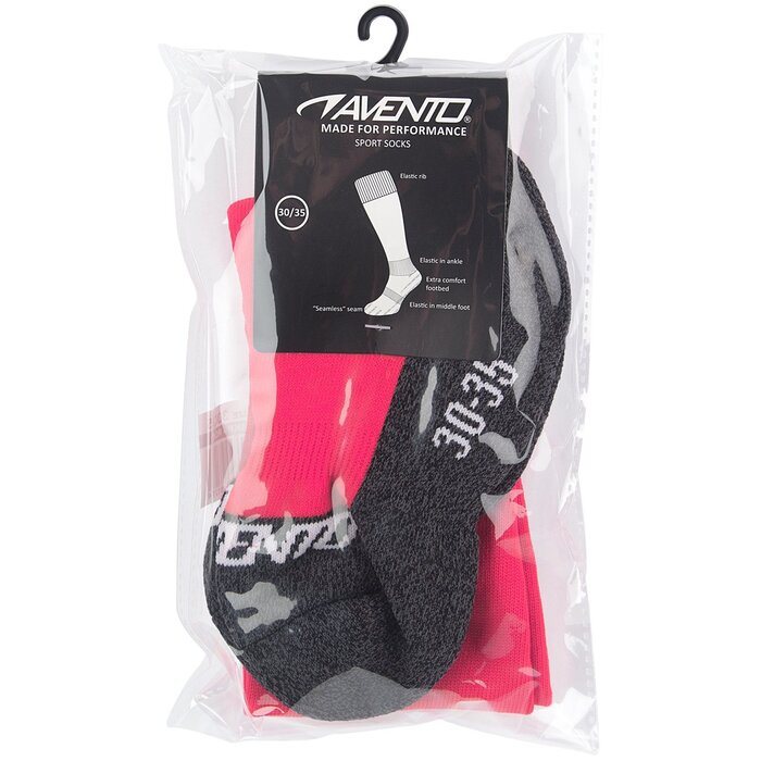 Avento® Avento - Soccer Socks - Fluorescent Pink/Gray Mélange