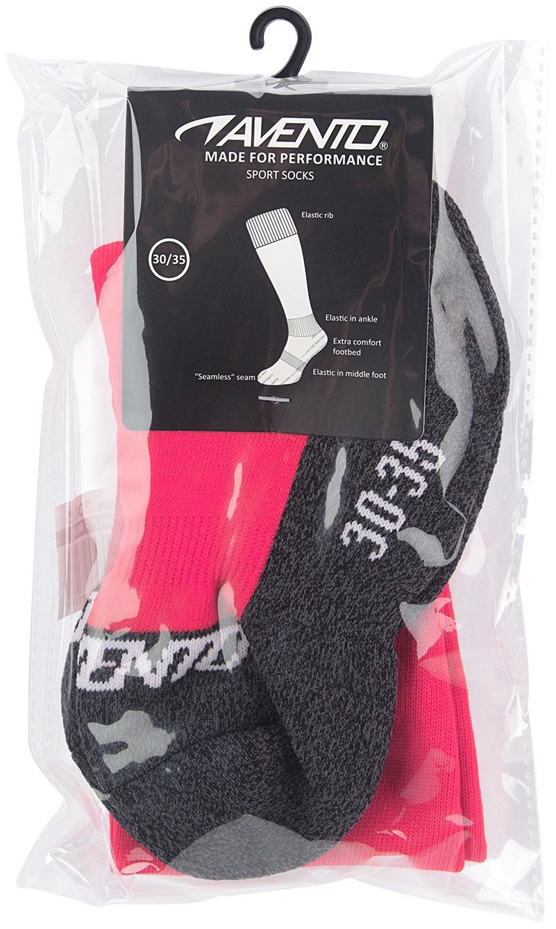 Avento® Avento - Chaussettes de football - Rose fluo/Gris chiné