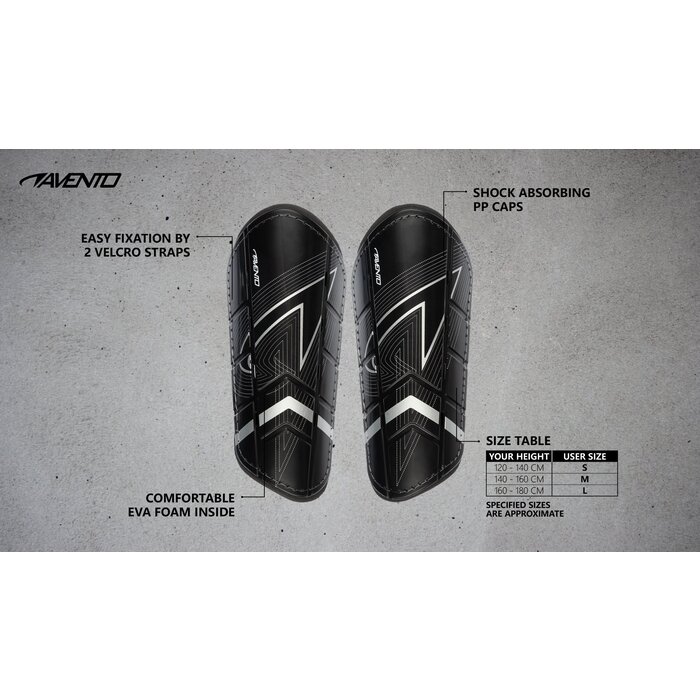 Avento® Avento® - Scheenbeschermers • Double Strap • Zwart