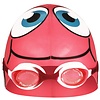 Waimea® Waimea – Badekappe Fisch mit Schwimmbrille – JUNIOR – Fuchsia/Weiß