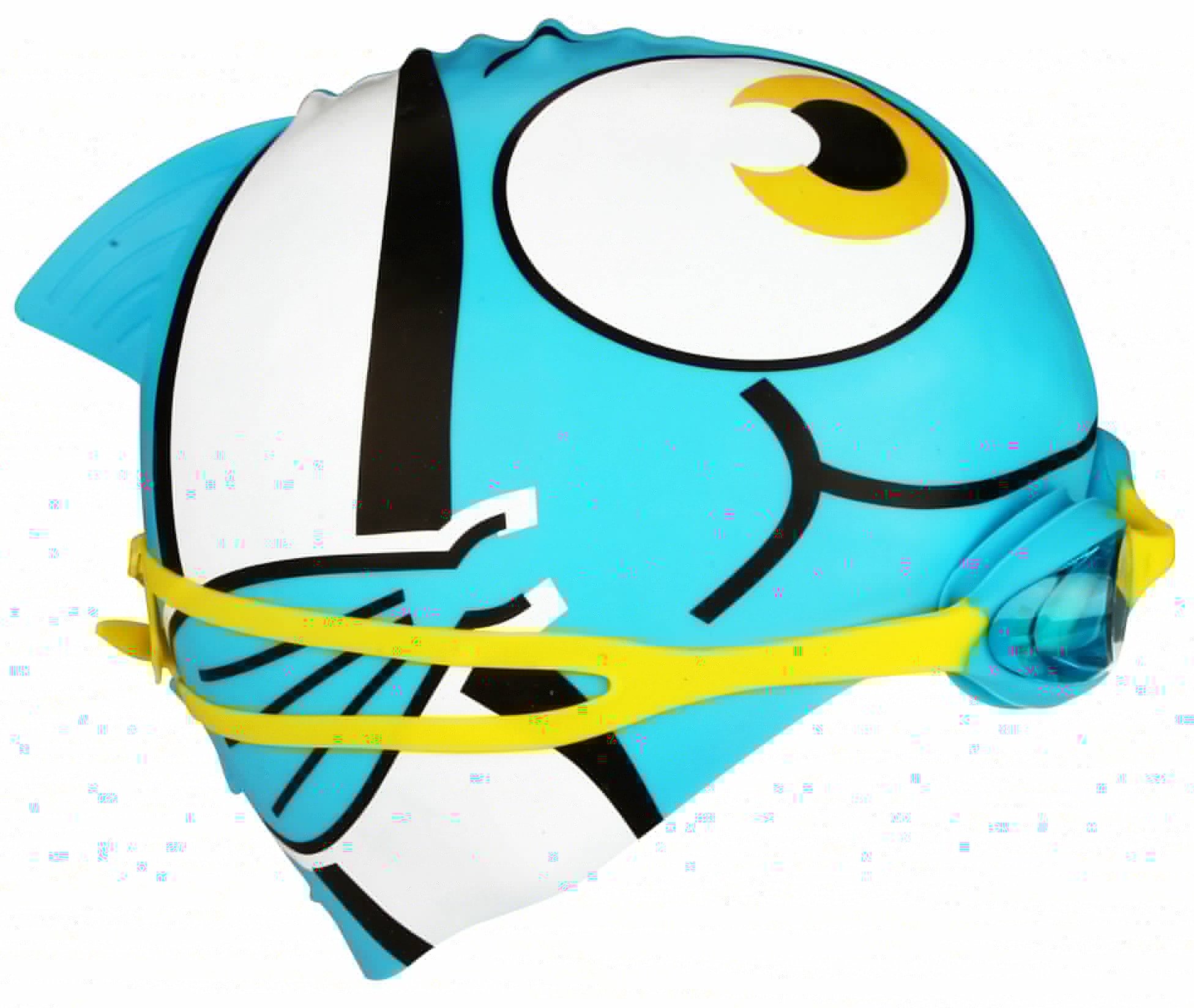 Waimea® Waimea - Fish Swim Cap with Goggles - JUNIOR - Light Blue/White