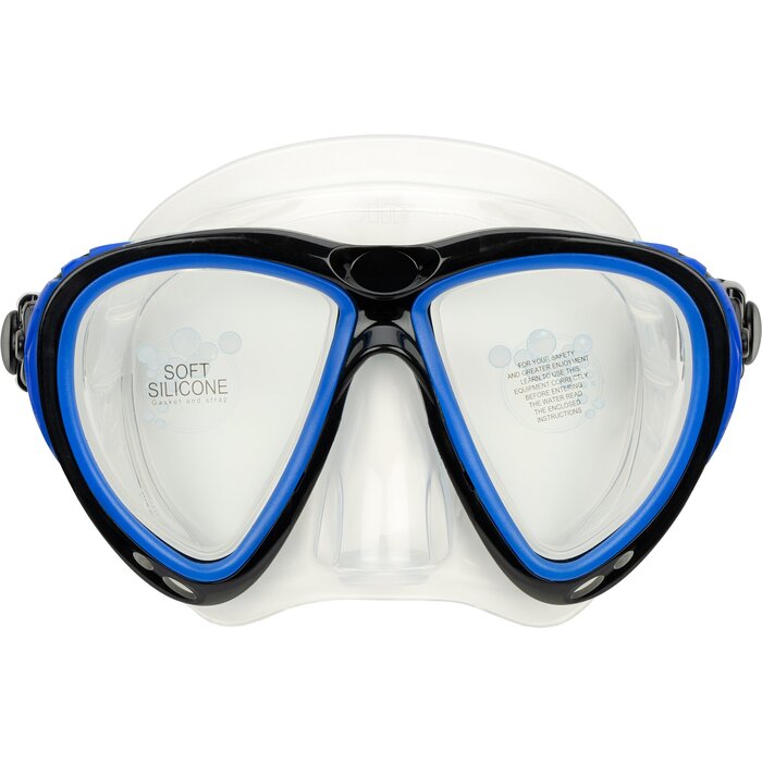 Waimea® Waimea - Duikmasker met Snorkel - Silicone - SENIOR - Zwart/Kobalt