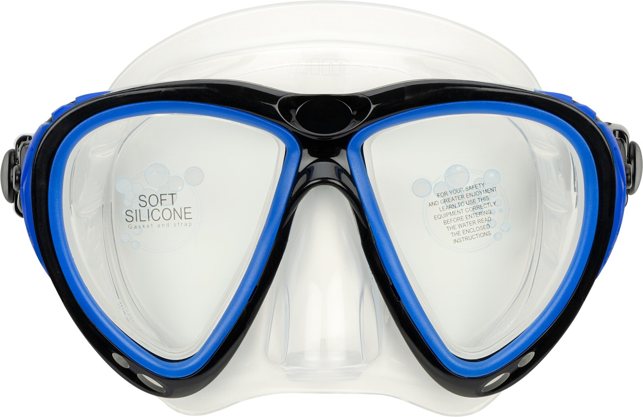Waimea® Waimea - Diving Mask with Snorkel - Silicone - SENIOR - Black/Cobalt