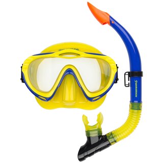 Waimea® Diving mask with snorkel - Junior • MALEKO • Yellow/Cobalt