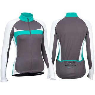 Avento® Maillot de vélo manches longues • FEMMES • Anthracite/Blanc