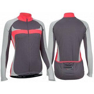 Avento® Radtrikot Langarm • DAMEN • Anthrazit/Rosa