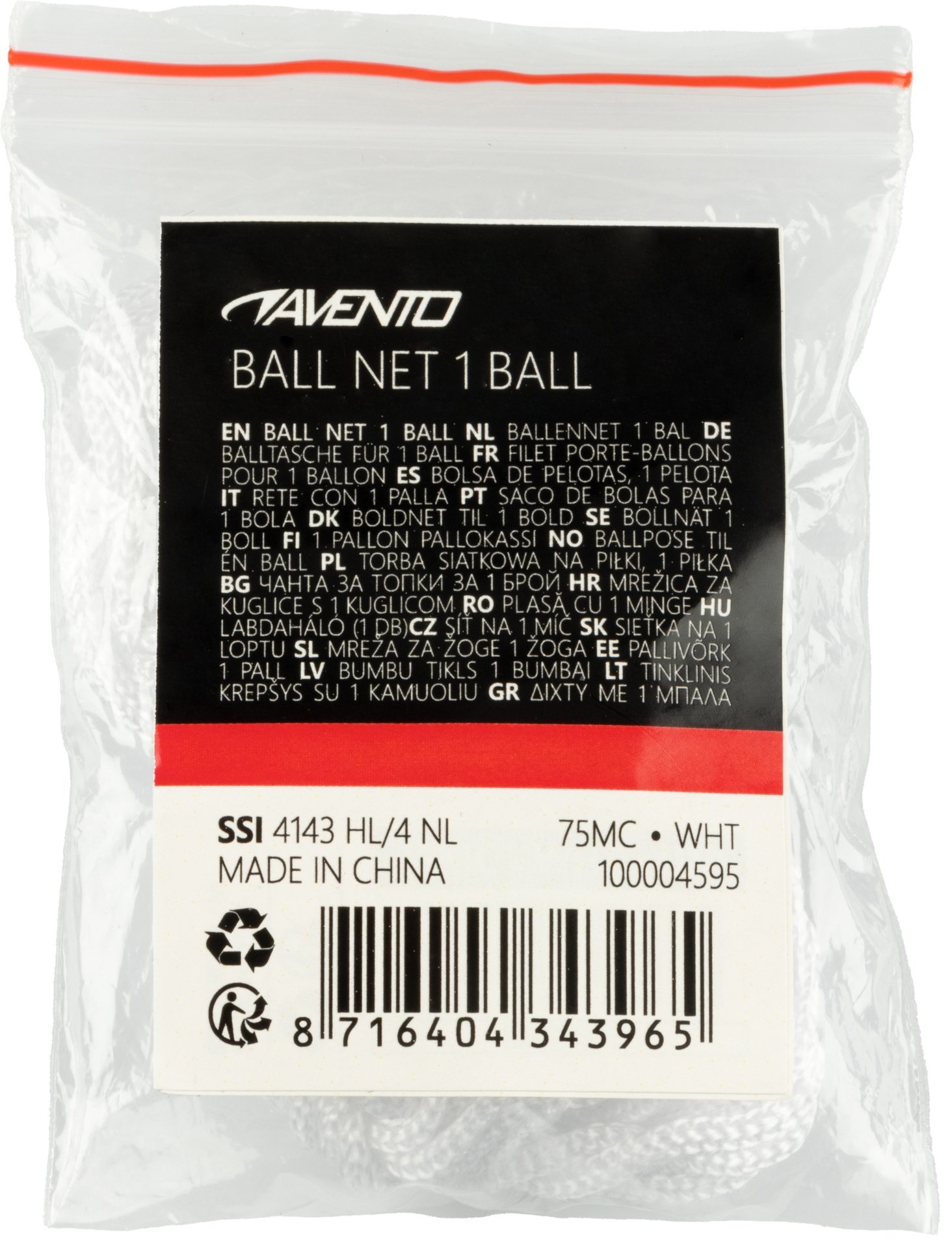 Avento® Avento - Ballennetz für 1 Ball - Weiß
