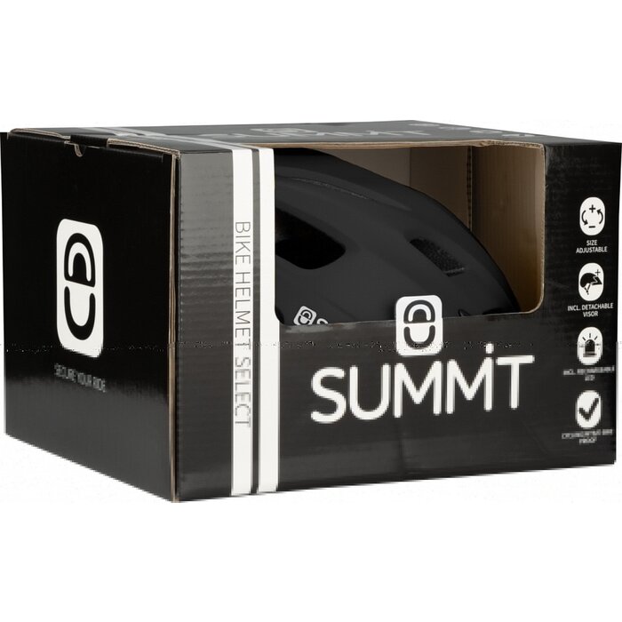 Summit Summit - Casque de vélo Sr - Réglable + LED - Noir