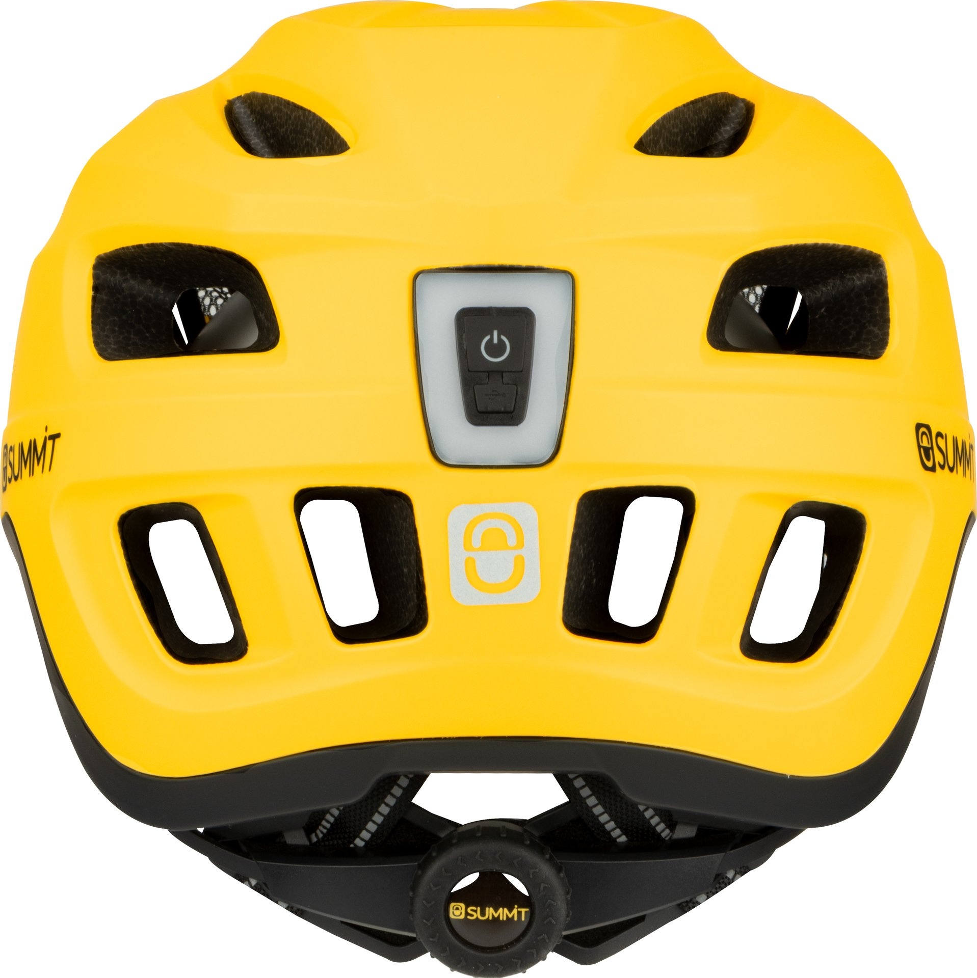 Summit Summit – Fahrrad-Sicherheitshelm Sr – Verstellbar + LED – Gelb/Schwarz