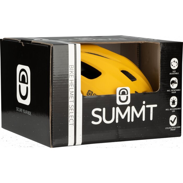 Summit Summit® - Fahrrad-Sicherheitshelm Sr Einstellbar + LED • Gelb/Schwarz