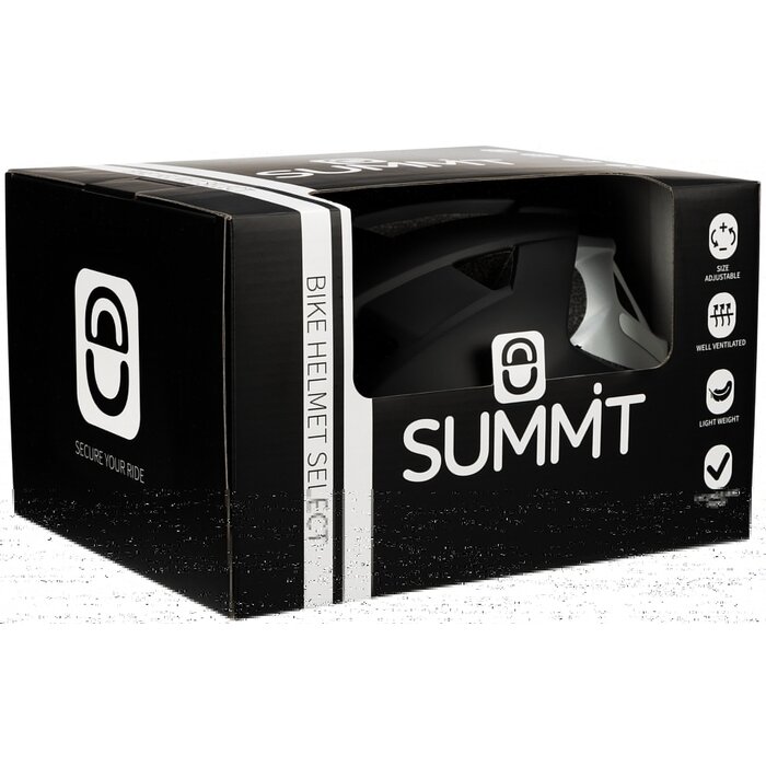 Summit Summit® - Fiets Veiligheids Helm Senior Verstelbaar • Zwart/Zilvergrijs
