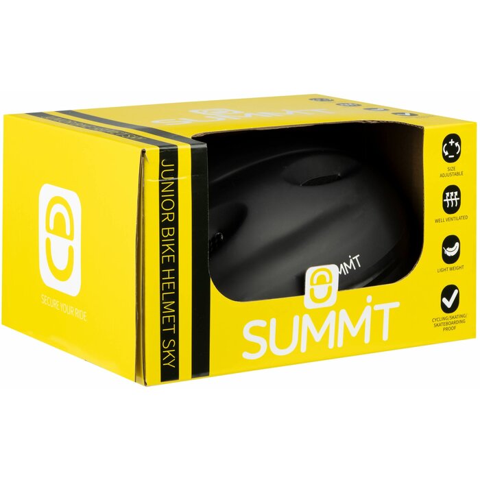 Summit Summit® - Casque de sécurité pour vélo Junior Ajustable • Noir